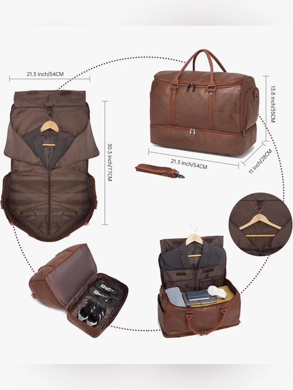 Classic Convertible Travel Garment  Duffel with Shoe Compartment